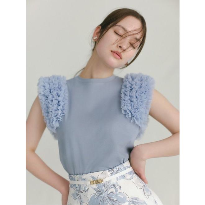 CELFORD / セルフォード 袖チュールTシャツ 24春夏. CWCT242048 CELFORD / セルフォード 袖チュールTシャツ 24春夏. CWCT242048