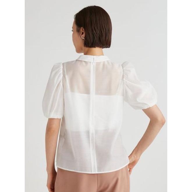 CELFORD / セルフォード ロゴ刺繍入りシアーブラウス 23秋冬