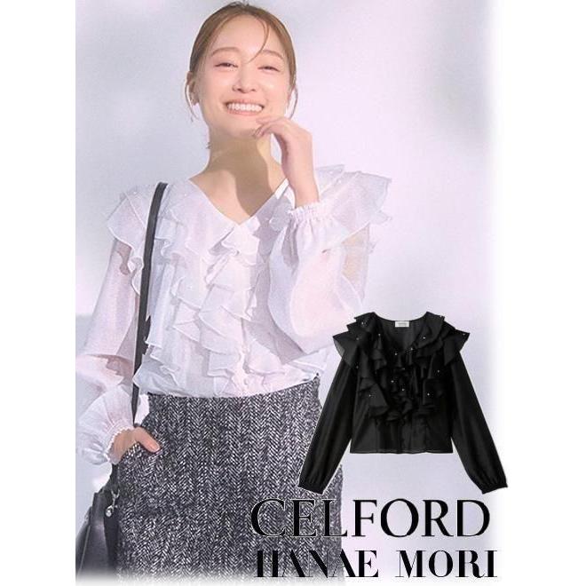 まこみさま専用　celford CELFORD / セルフォード HM パール付きフリルブラウス 25秋冬