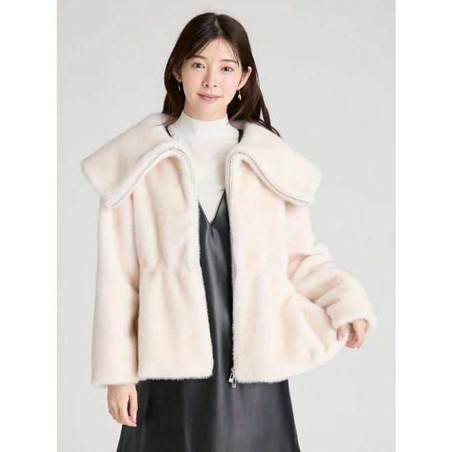  PARTY ペプラムファージャケット ホワイト CELFORD（セルフォード） (10%OFF&300円OFF）CELFORD ビッグカラー