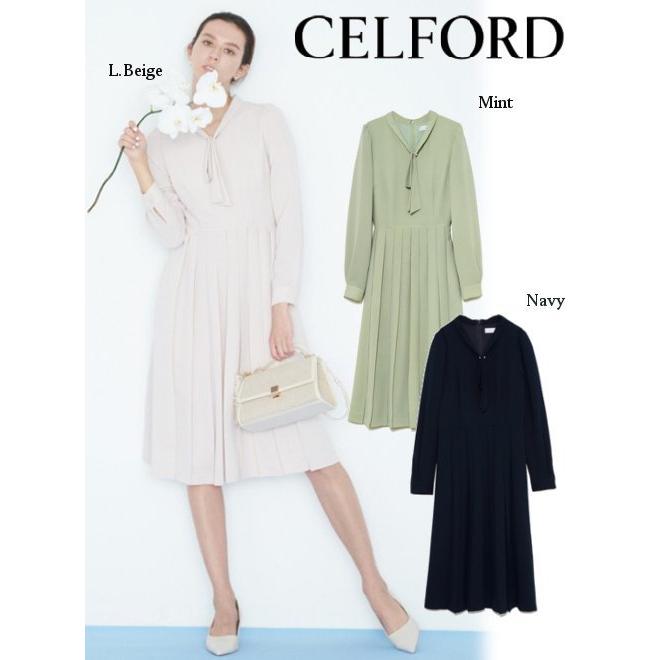 Celford セルフォード ボータイプリーツワンピース 21春夏 Cwfo フレアワンピース Cwfo Hearty Select Yahoo店 通販 Yahoo ショッピング