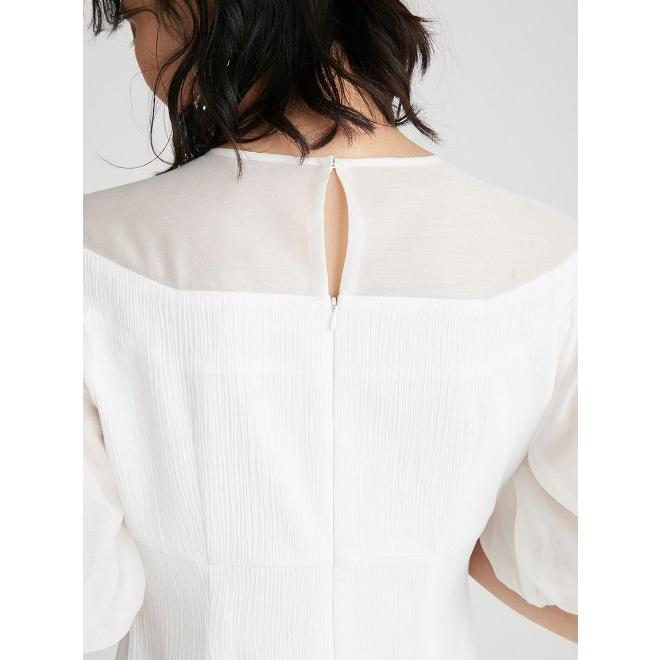 CELFORD パフスリーブ ホワイトワンピース CELFORD セルフォード パフスリーブ プリーツワンピース size36