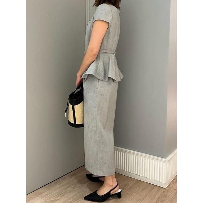 （三連休限定値下げ）ベルト付きアシメペプラムタイトワンピース Amazon.co.jp: [セルフォード] ベルト付きアシメペプラムタイト