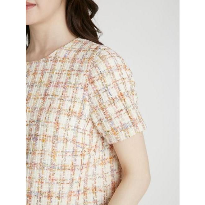 美品 セルフォード ツィードミニワンピース 38 ピンク 25年モデル 美品 セルフォード ツィードミニワンピース 38 ピンク 25年