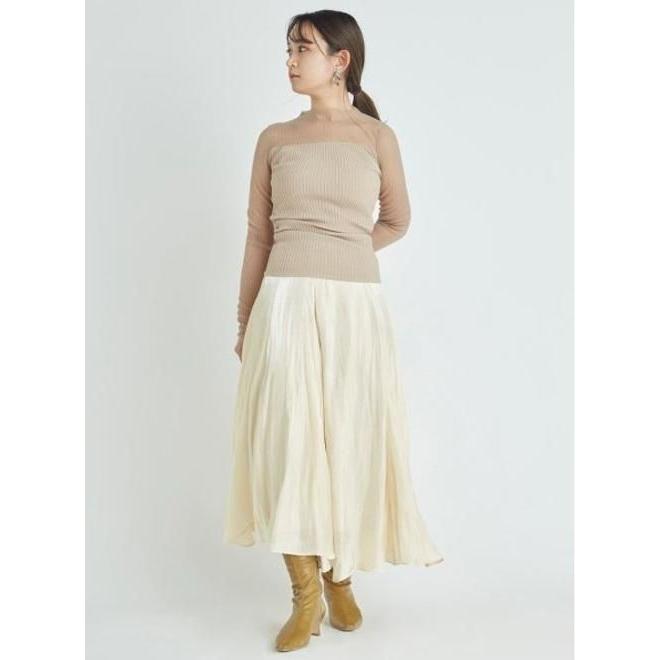 CELFORD（セルフォード） 光沢シアーフレアスカート 21春夏 CWFS211111