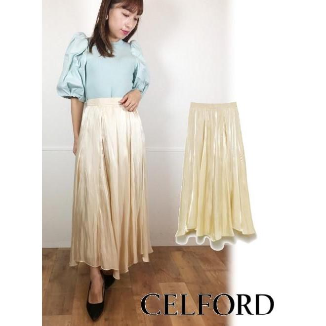 CELFORD（セルフォード） 光沢シアーフレアスカート 21春夏 CWFS211111