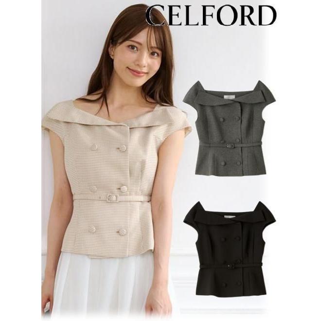 CELFORD（セルフォード） (10%OFF&300円OFF) ベルト付きペプラムジレ