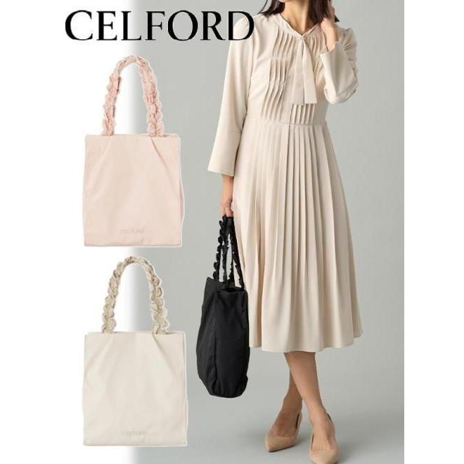 CELFORD（セルフォード） プリュム フリルラメ刺繍トートバッグ L 25春