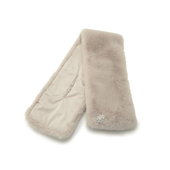 【美品】セルフォード ビジュー付き フェイクファー ストール マフラー CELFORD（セルフォード） (セール30%OFF&PT5) ビジュー付フェイク