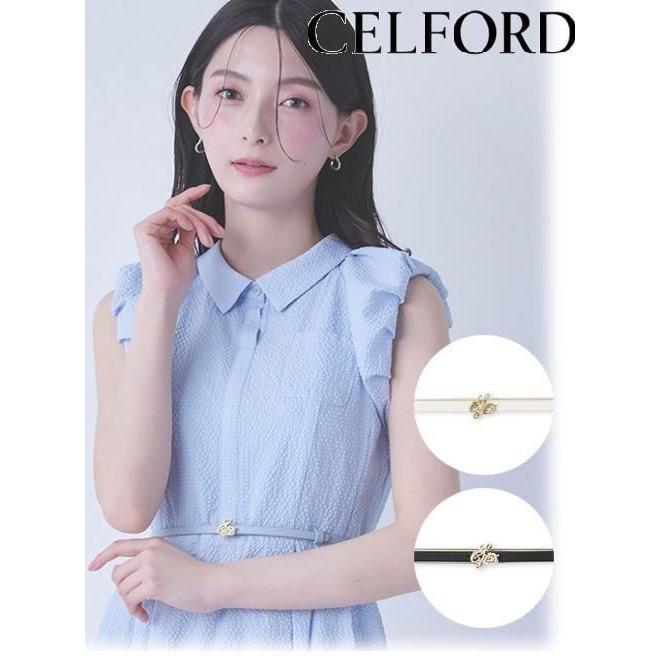 【新品未使用】カリグラフィーロゴバックルナローベルト　SAX カリグラフィーロゴバックルナローベルト(ベルト)｜FASHION