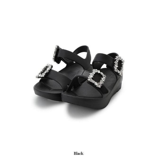 TELIC × CELFORD ビジューリカバリーサンダル　ブラック　38 CELFORD（セルフォード） (期間限定8%OFF&300円OFF) 【TELIC】コラボ