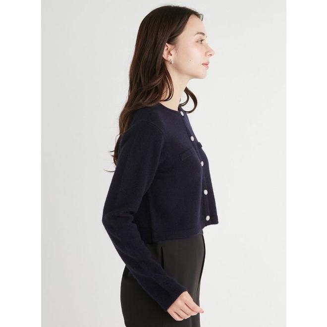 セルフォード 24AW ウールビジューボタンカーディガン ニット 長袖 F 白 CELFORD (12%OFF) / セルフォード ウール100％ビジューボタン