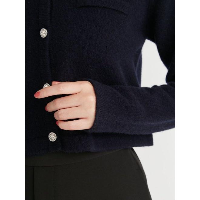セルフォード 24AW ウールビジューボタンカーディガン ニット 長袖 F 白 CELFORD (12%OFF) / セルフォード ウール100％ビジューボタン