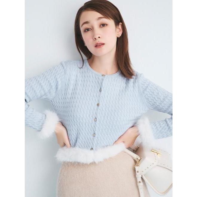 CELFORD シルクカシミア混ファートリムカーディガン　セルフォード CELFORD (セルフォード)シルクカシミア混ファートリムカーディガン 25