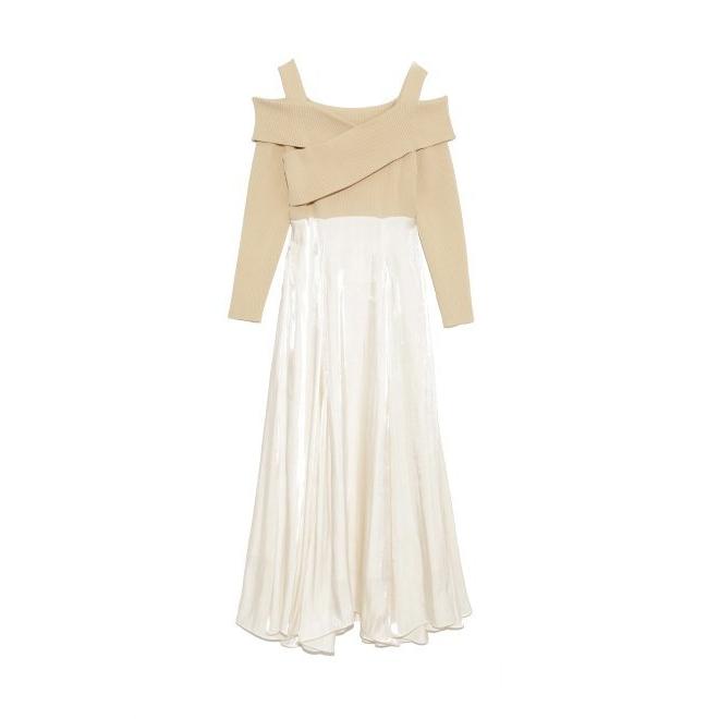 CELFORD セルフォード ニットドッキングワンピース フレアスカート CELFORD (セルフォード)ニットドッキングワンピース 22春夏