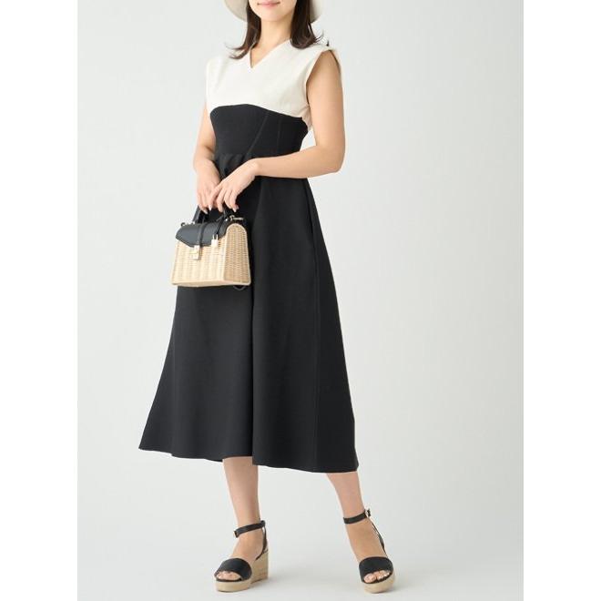 【専用】セルフォード デザインノースリーブプリーツニットワンピース 36 紺色 CELFORD 期間限定12%OFF&PT5 /セルフォードコルセットデザイン