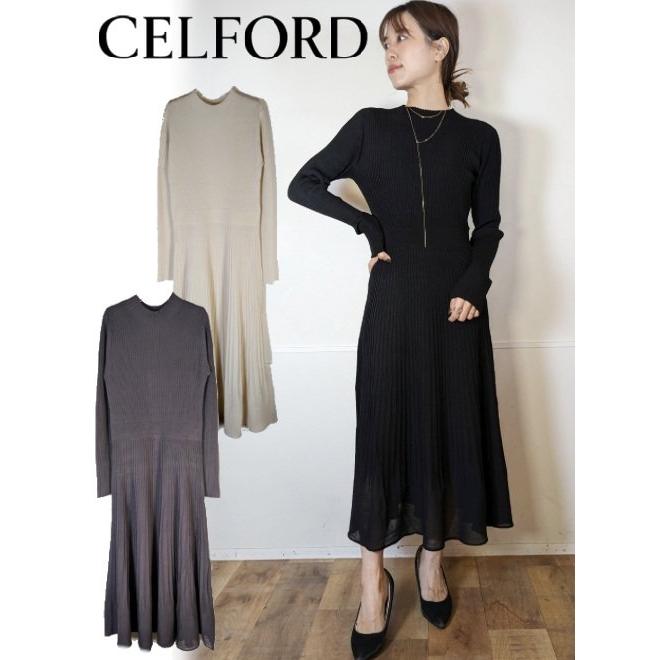 CELFORD /セルフォード 裾シアーリブニットワンピース 23秋冬 CELFORD /セルフォード 裾シアーリブニットワンピース 23秋冬
