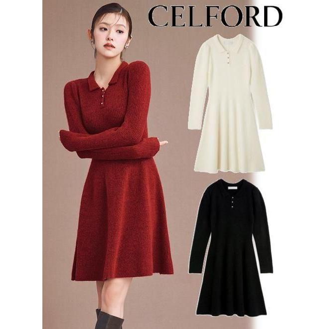 CELFORD 襟付きミニニットワンピース CELFORD｜襟付きミニニットワンピース | Rakuten Fashion(楽天