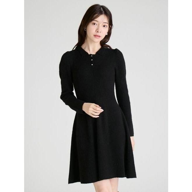 【最終お値下げ】CELFORD セルフォード 襟付きニットワンピース ブラック CELFORD（セルフォード） (10%OFF&300円OFF)CELFORD 襟付きミニニット