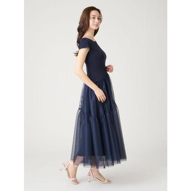 【数回着用】CELFORDドット柄チュールドッキングワンピース　38 CELFORD（セルフォード） (セール40%OFF&300円OFF) アシメチュール