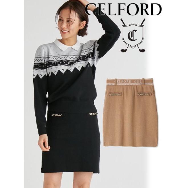 CELFORD（セルフォード） CG ビット付きニットプリーツスカート 23秋冬