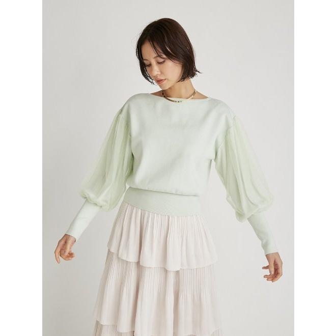 CELFORD（セルフォード） チュールスリーブニットプルオーバー 21秋冬