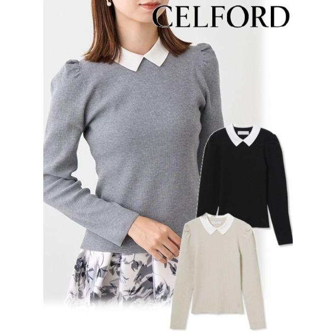CELFORD (セール30%OFF&PT5) /セルフォード ロゴ刺繍リブニット CELFORD (セール30%OFF&PT5) /セルフォード ロゴ刺繍リブニット