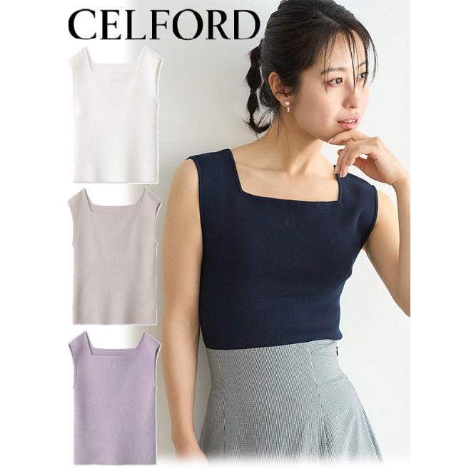 CELFORD（セルフォード） (セール30%OFF) ロゴ刺繍ノースリーブニット