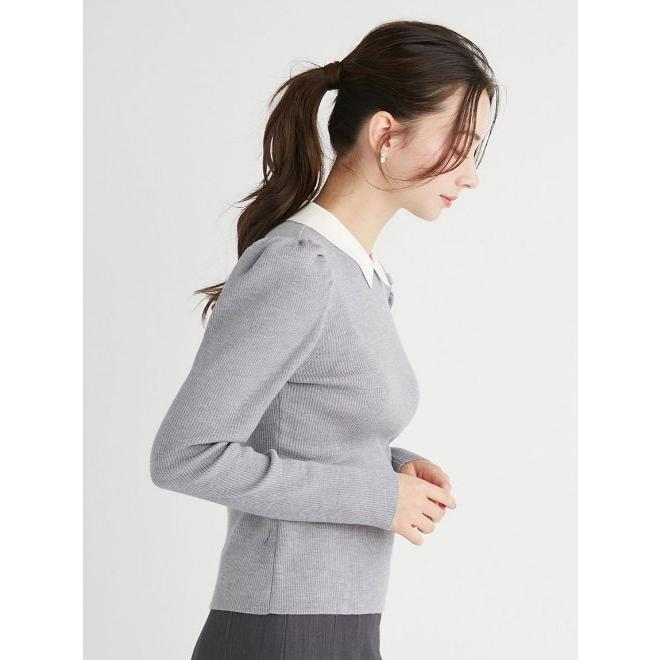 CELFORD（セルフォード） (12%OFF) シルク混衿付きニットプルオーバー