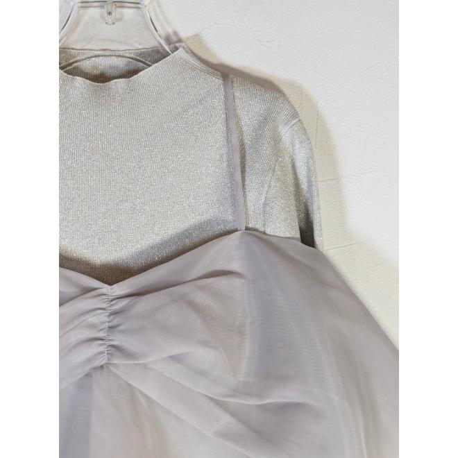 【美品】リボンモチーフセットプルオーバー シルバー セルフォード CELFORDリボンモチーフセットプルオーバー | 西宮苦楽園セレクト