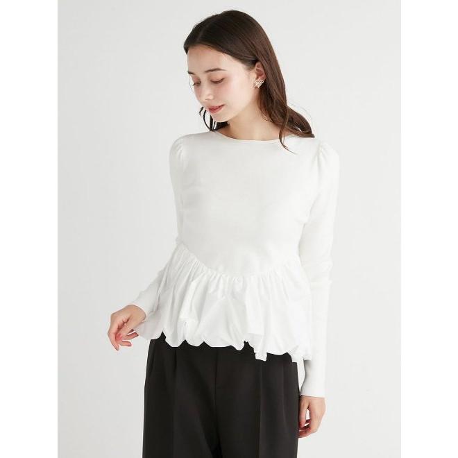 最終価格 美品❤︎25AW セルフォード バルーンペプラムニットプルオーバー 白 最終価格 美品❤︎25AW セルフォード バルーンペプラムニット