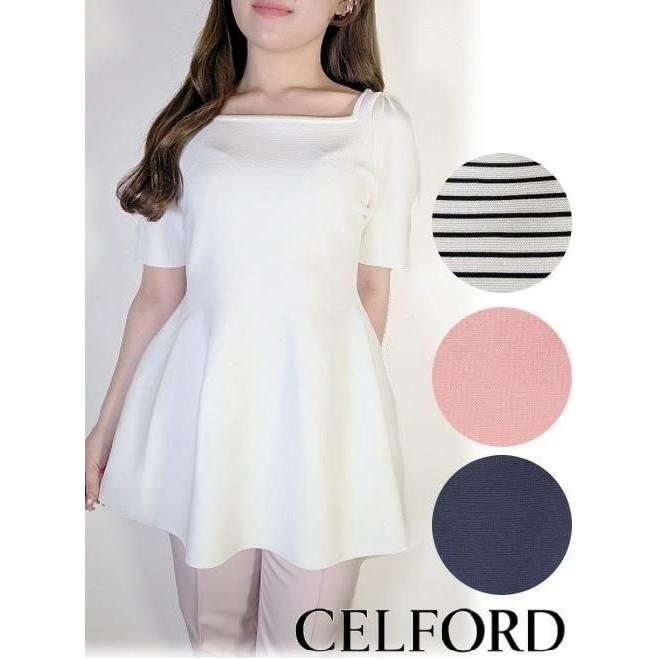 CELFORD / セルフォード スクエアネックペプラムニット 25春夏 CELFORD / セルフォード スクエアネックペプラムニット 25春夏