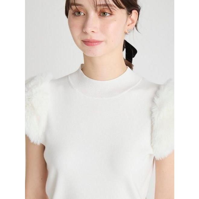 ほぼ未使用✨2024年購入 セルフォード シルク混 ファー袖 ニット シルクカシミヤ混ファートリムニットプル(ニットプルオーバー