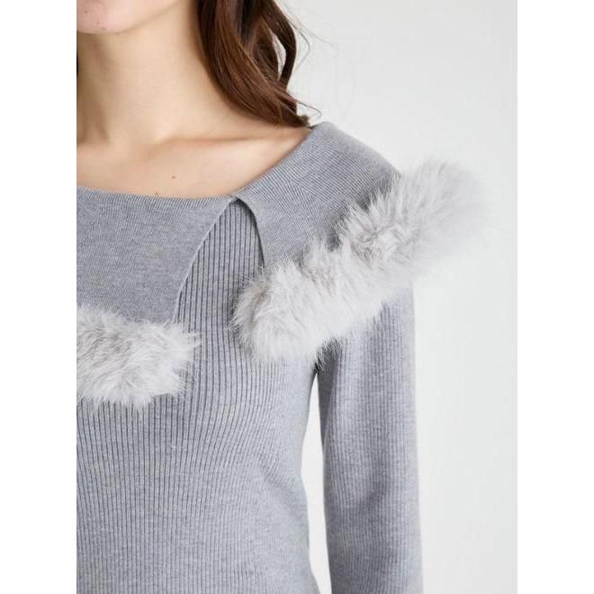 CELFORD（セルフォード） (10%OFF&300円OFF) ファートリムカラーニット