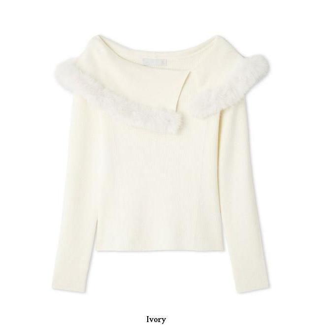 CELFORD（セルフォード） (10%OFF&300円OFF) ファートリムカラーニット