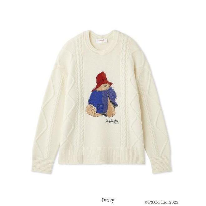 CELFORD リボンモチーフケーブルニットプルオーバー アイボリー リボン