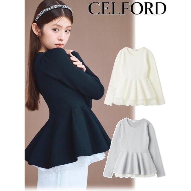 CELFORD（セルフォード） (10%OFF&300円OFF) ペプラムドッキングニット