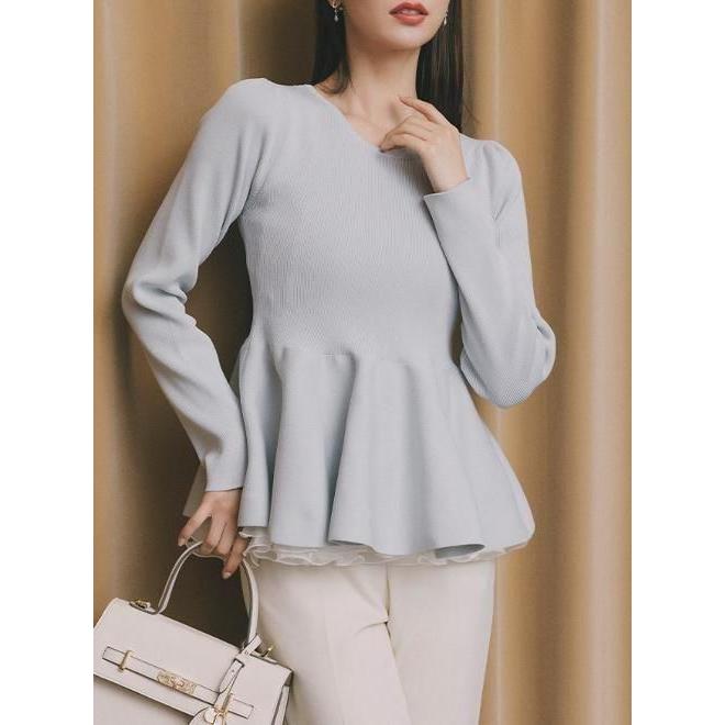 CELFORD（セルフォード） (10%OFF&300円OFF) ペプラムドッキングニット