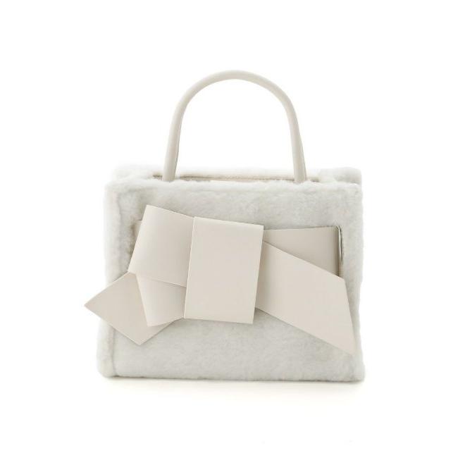 ✨大特価✨ FRAY I.D フレイアイディー ファーリボンミドルバッグ 白 FRAY I.D (セール40%OFF) / フレイアイディー 【Holiday】バイ