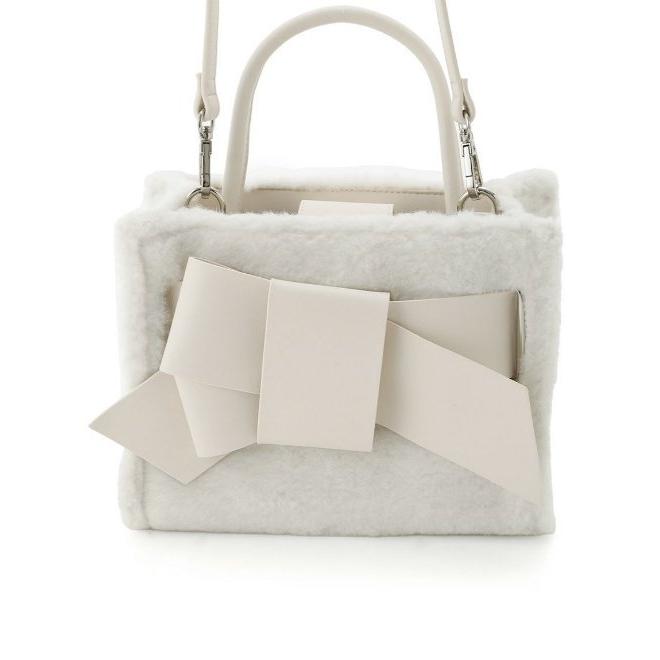 ✨大特価✨ FRAY I.D フレイアイディー ファーリボンミドルバッグ 白 リボンミドルバッグ(ハンドバッグ)｜バッグ｜FRAY I.D（フレイ