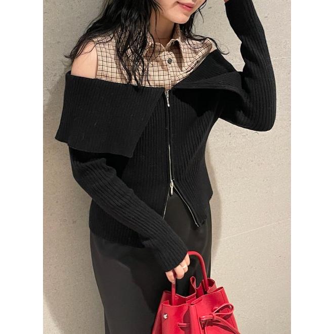 FRAY I.Dシャツコンビプルオーバー 新作！【pierre cardin】シャツコンビオフショルプルオーバー | FRAY