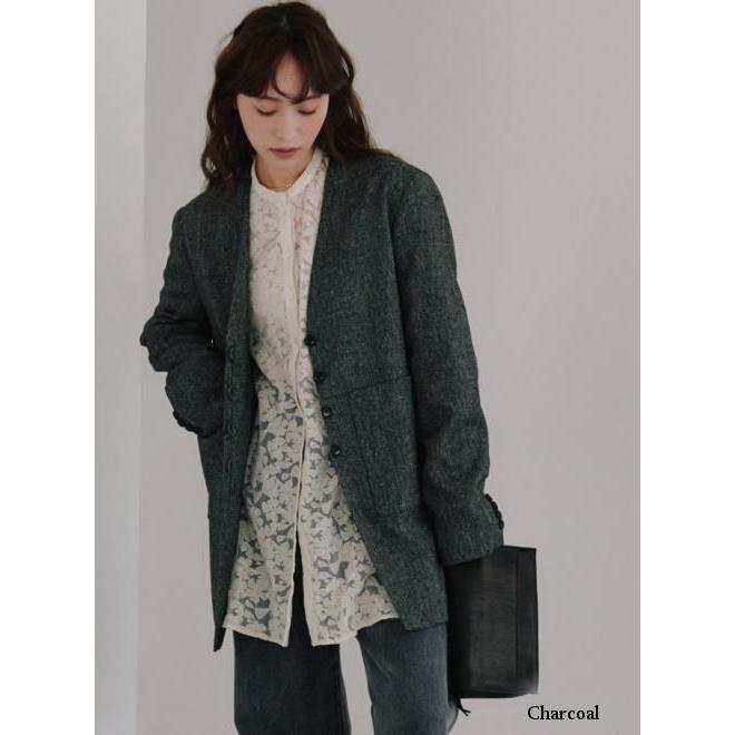 ぱるる Hella / ヘラ silk nep collarless jacket 25秋冬 h253-03 (10