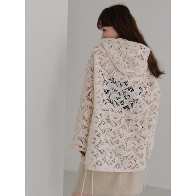 Hella / ヘラ flower lace hoodie 25秋冬 h253-13 (10%OFF&300円