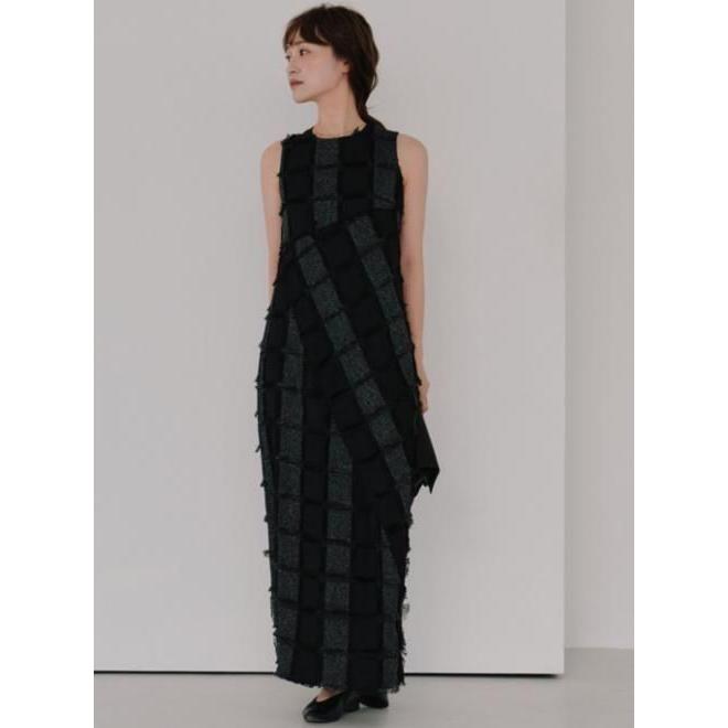 10%OFF&300円OFF) Hella / ヘラ cut jacquard patchwork dress 25秋冬