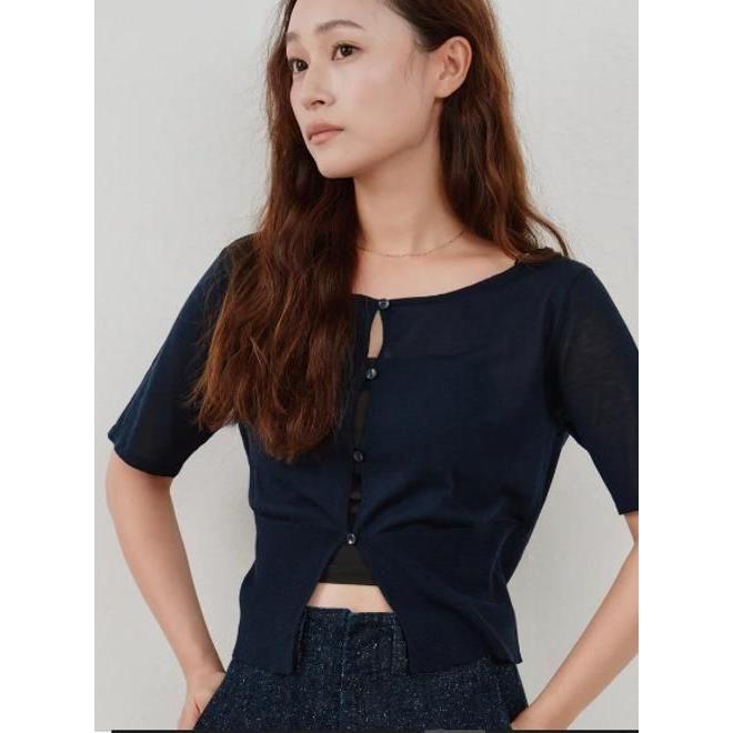 Hella ヘラ クロップドリブカーディガン トップス　長袖 Hellaヘラクロップドリブカーディガン