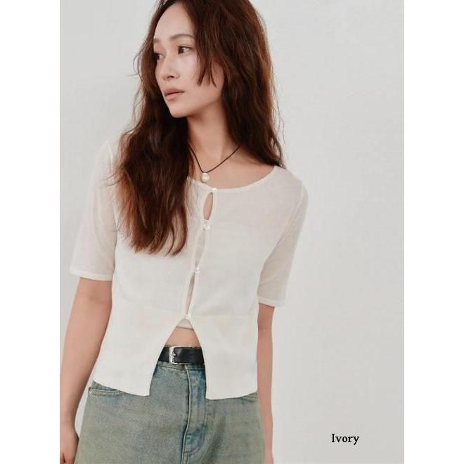 hさん専用 ETRE TOKYO（エトレトウキョウ） Hella / ヘラ cropped sheer knit