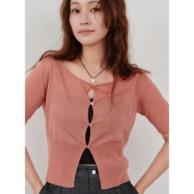 ETRE TOKYO（エトレトウキョウ） Hella / ヘラ cropped sheer knit