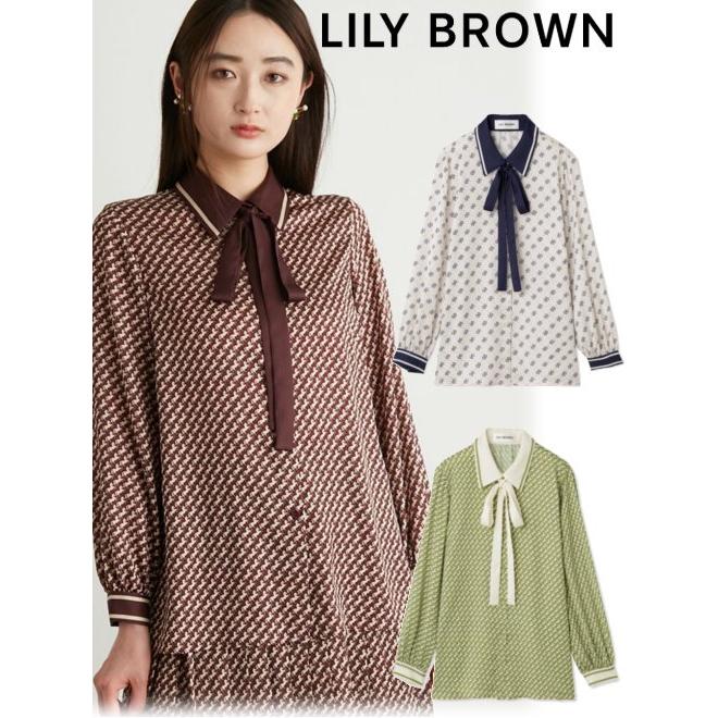 LILY BROWN（リリーブラウン） クラシカルパターンボウタイブラウス 23