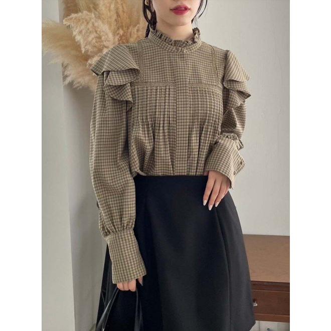 LILY BROWN（リリーブラウン） (セール50%OFF) コットンフリルブラウス