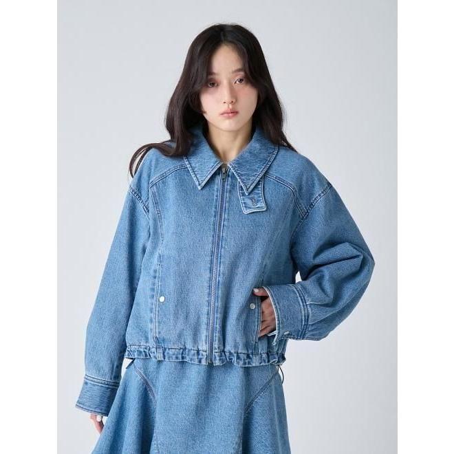 LOUNIE新品⭐️洗える❗️フォルムジップブルゾンオーガンジーバルーンジャケット Lily Brown （リリーブラウン)バルーンジップブルゾン 26春夏